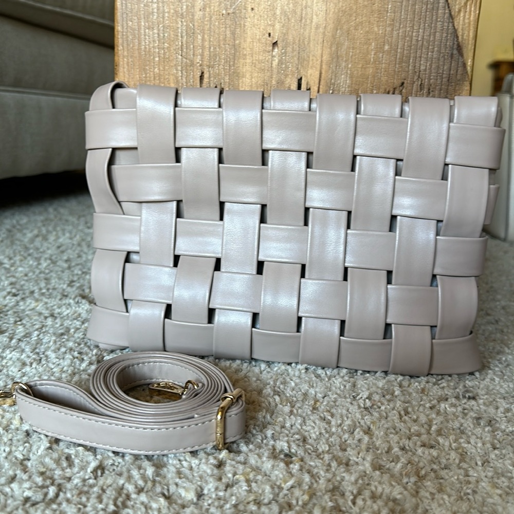 Anthropologie Waffle Style Leather Purse.